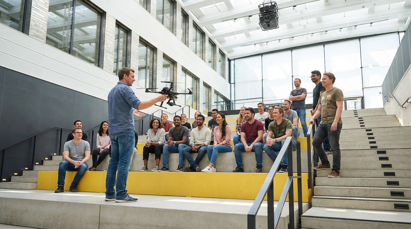 freepik a man in a blue shirt and jeans holds a drone pres 25970_kreativwirtschaft_duesseldorf